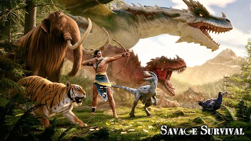 Gameplay screenshot 1 from Savage Survival:Jurassic Isle - Strategy game